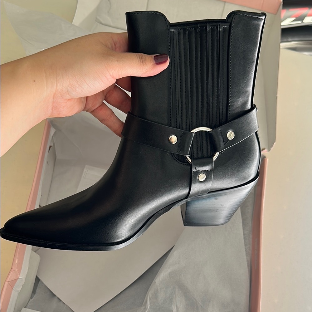 Black Leather Ankle Boots